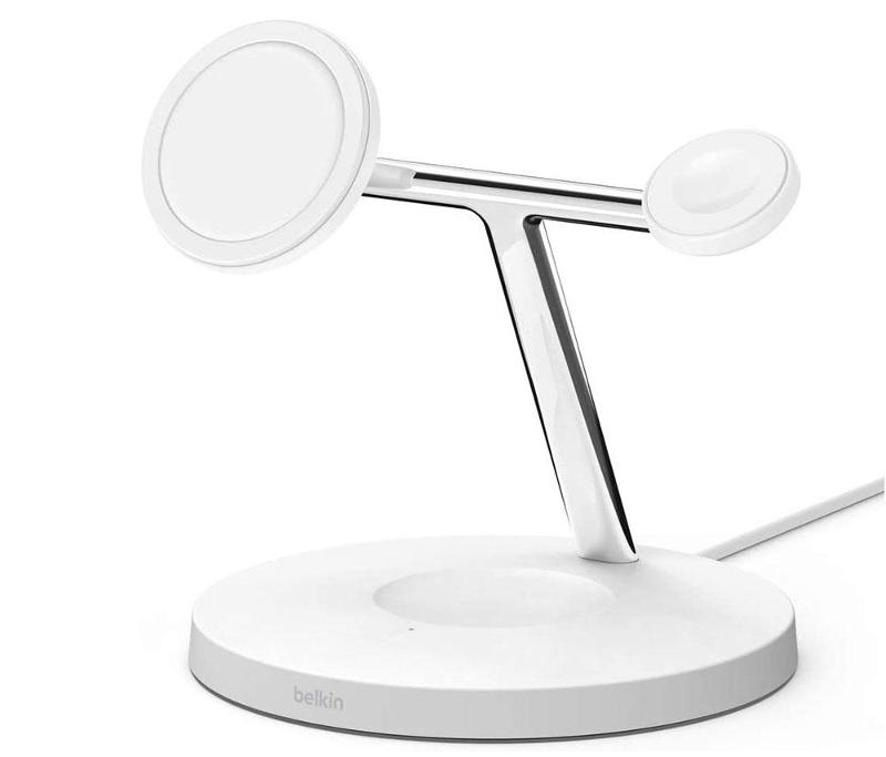 Belkin Boost Up Charge Pro 3-in-1 Wireless Charger Stand with MagSafe