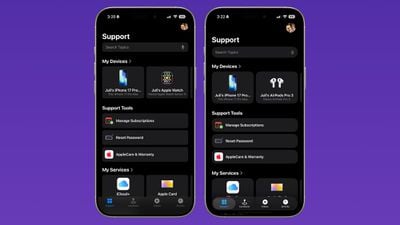 apple support app liquid glass